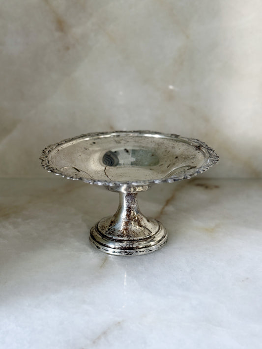 Vintage Silver Pedestal Compote Dish