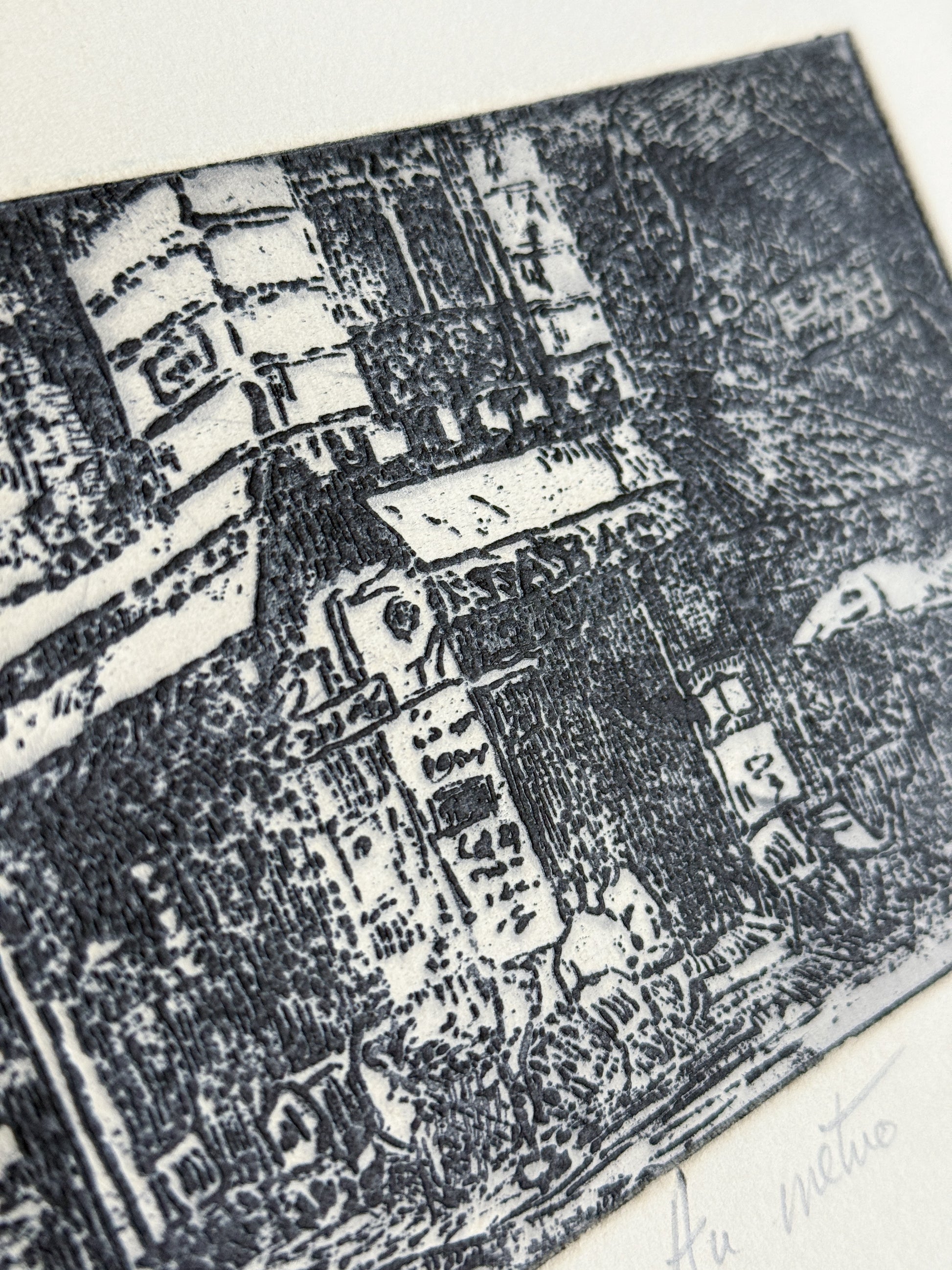 Etching – 'Au Metro' Parisian Cafe