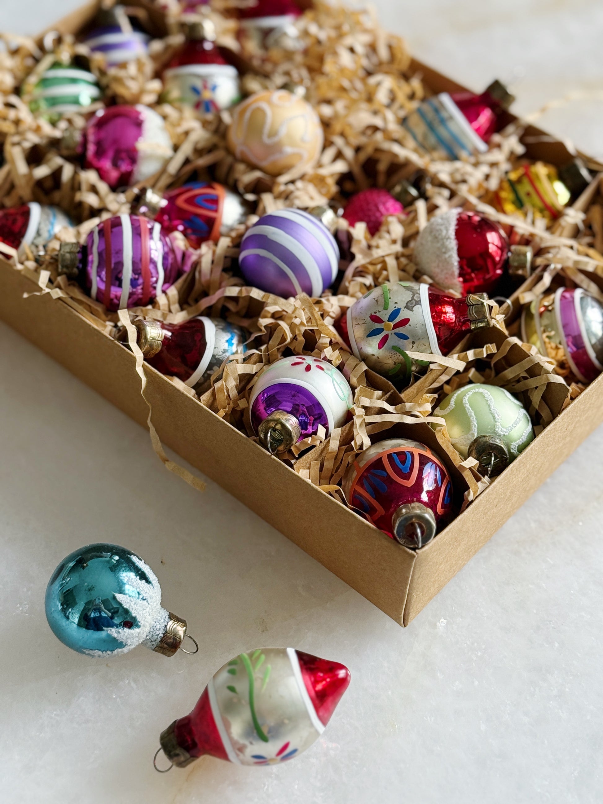 Heirloom Glass Christmas Ornaments - Set of 24