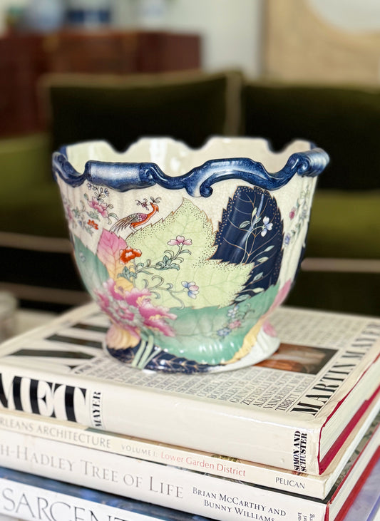 Hand-Painted Tobacco Leaf Planter