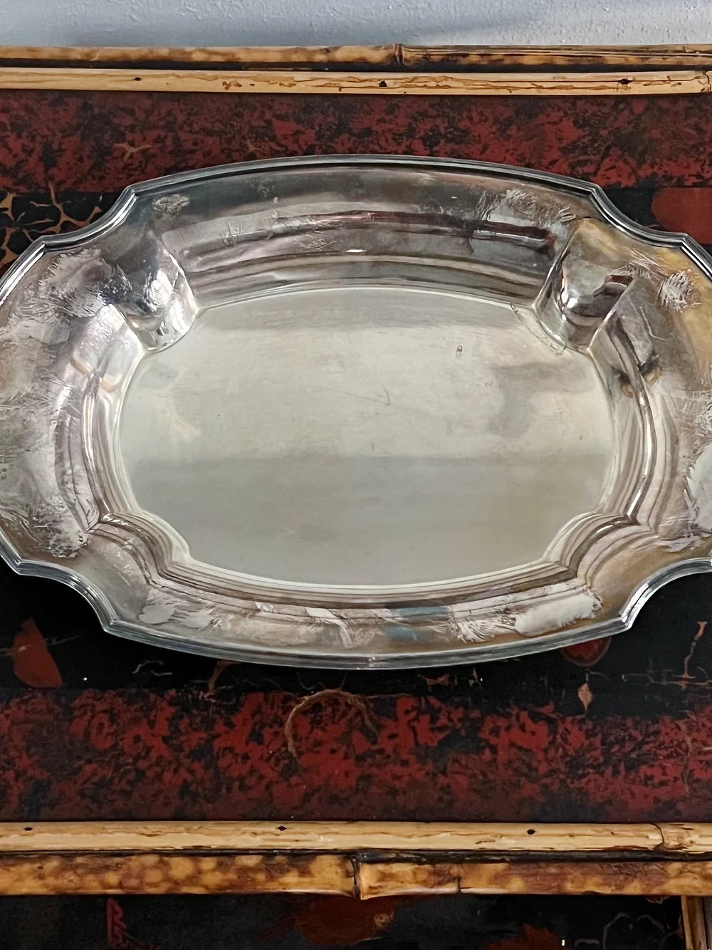 antique Hepplewhite silver tray 