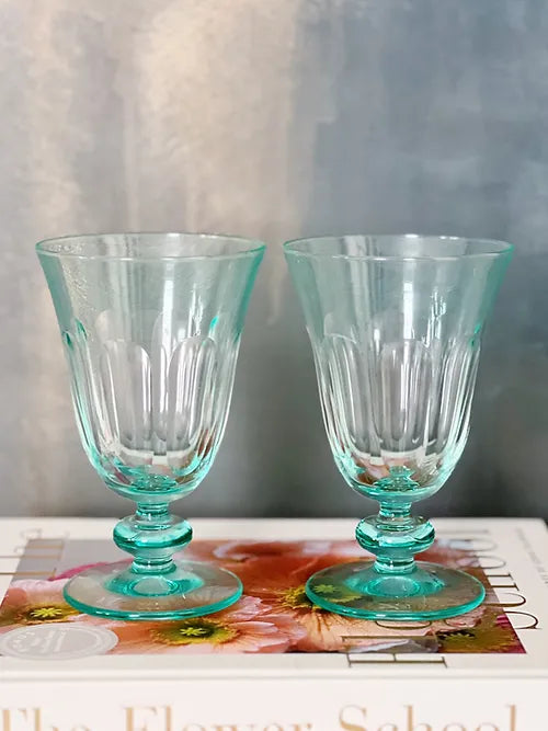 sir/madam Rialto tulip glasses in mint menthe