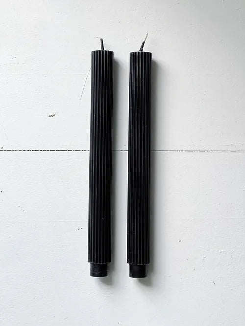 sunday edition black roman taper candles 