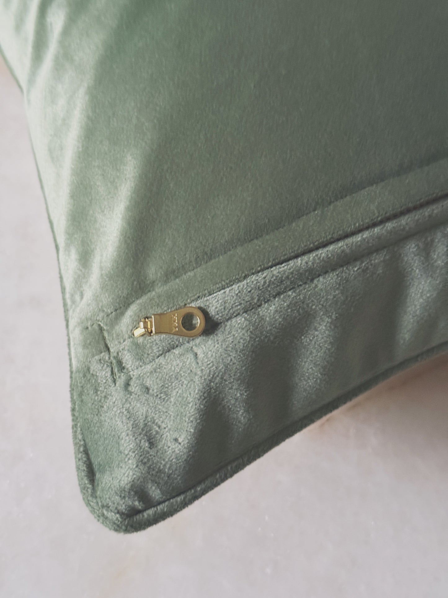 Sage Green Tapestry Pillow with Velvet Backing & Down Insert | 20x20 Accent Pillow