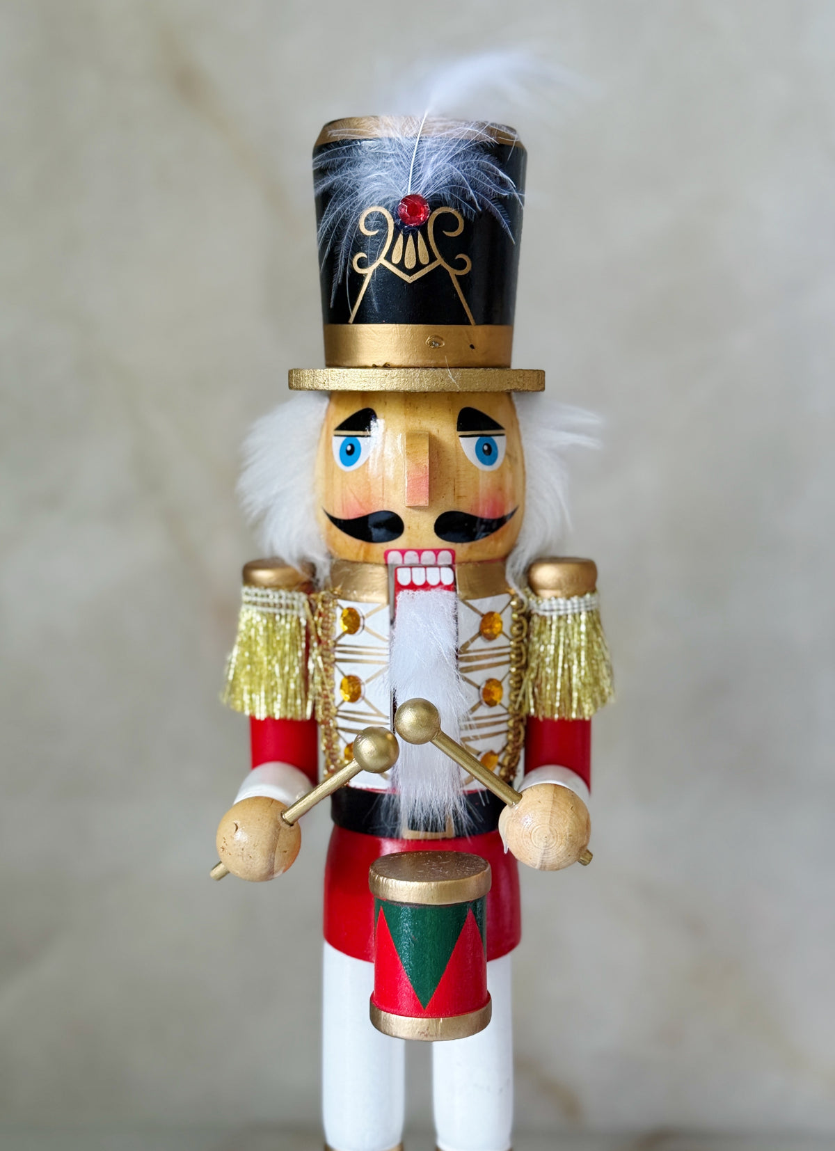 Set of Three 15" Red & White Wooden Soldier Nutcrackers