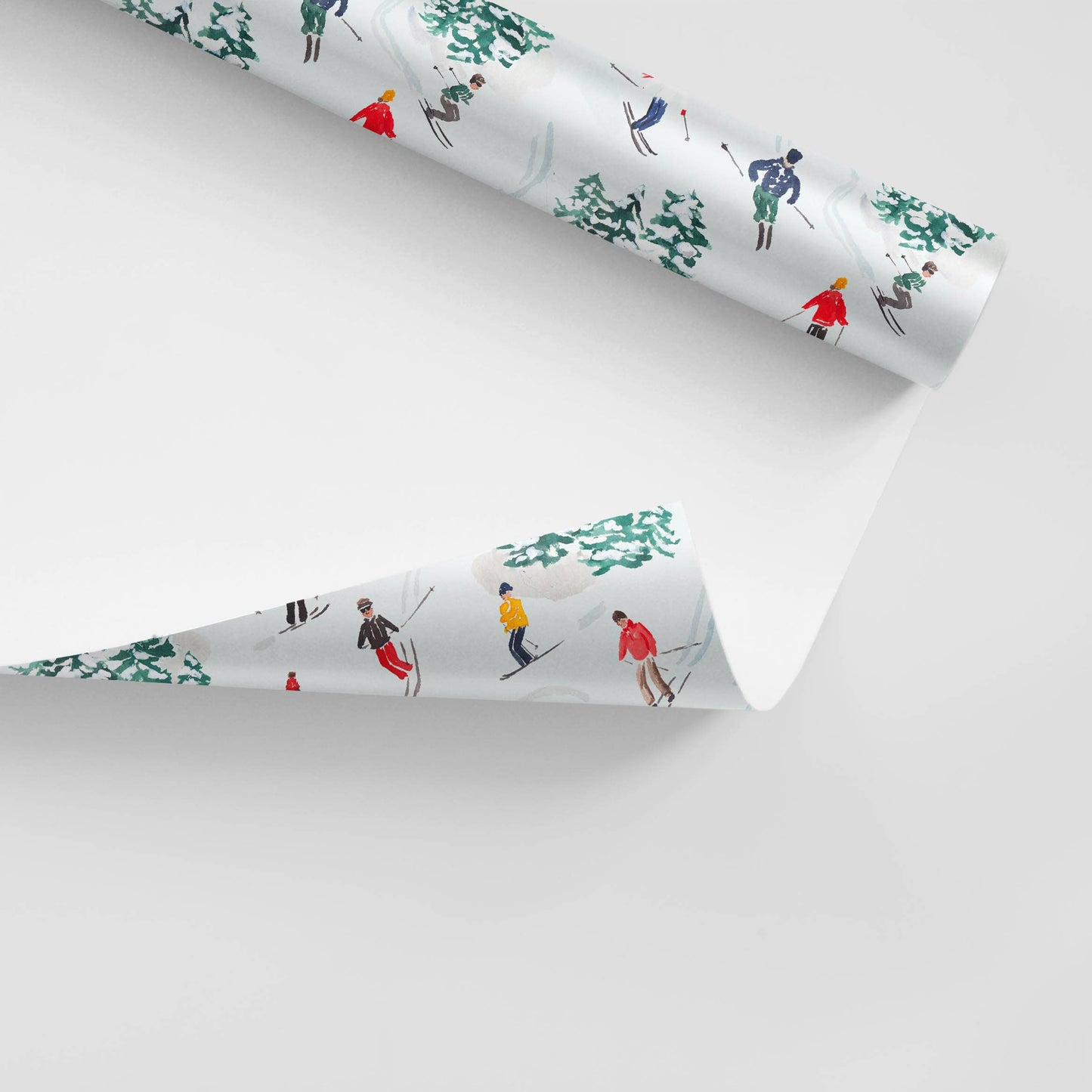 Vintage-Inspired Skier Wrapping Paper