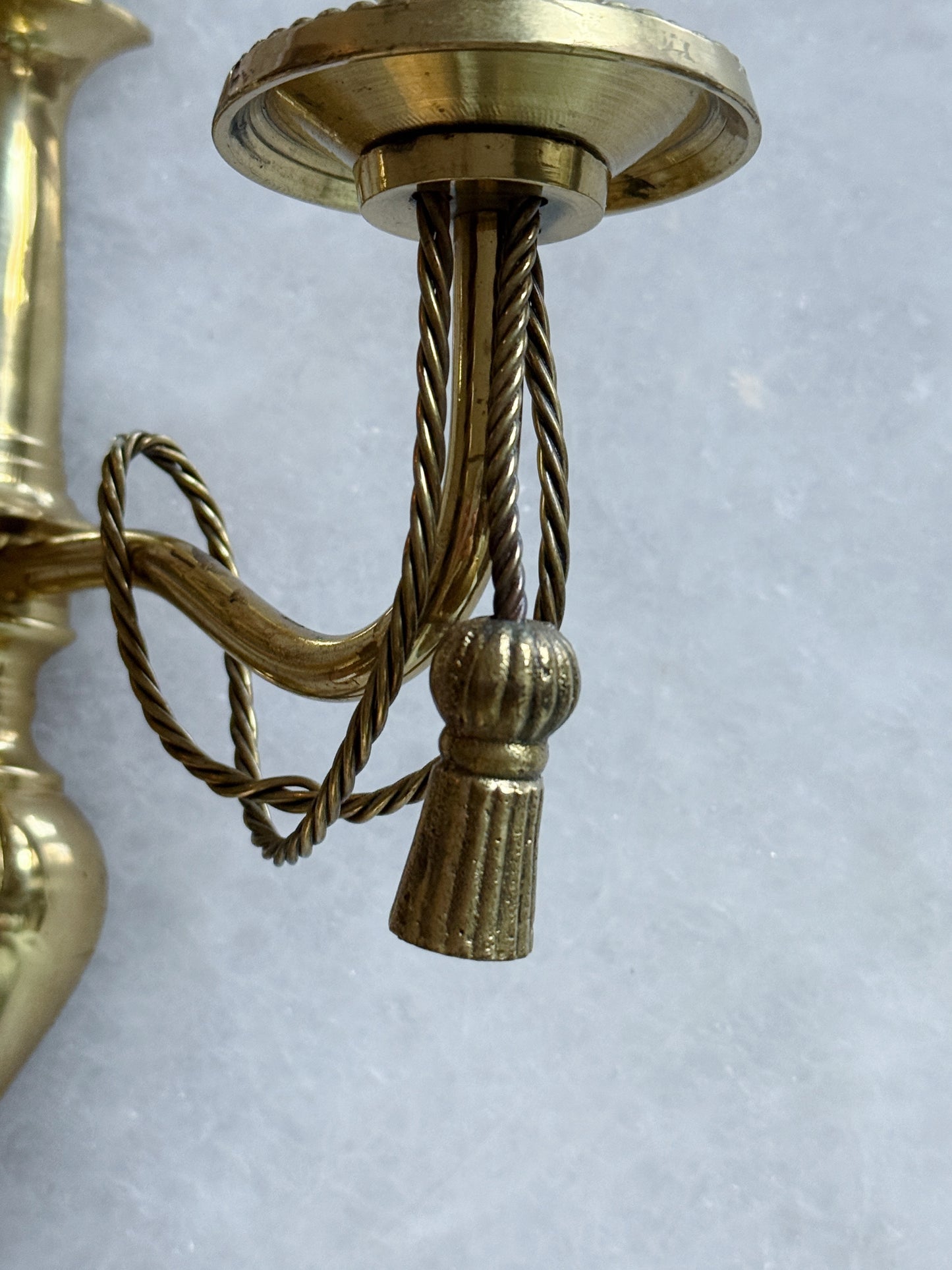 Vintage Brass Tassel Candle Sconces 