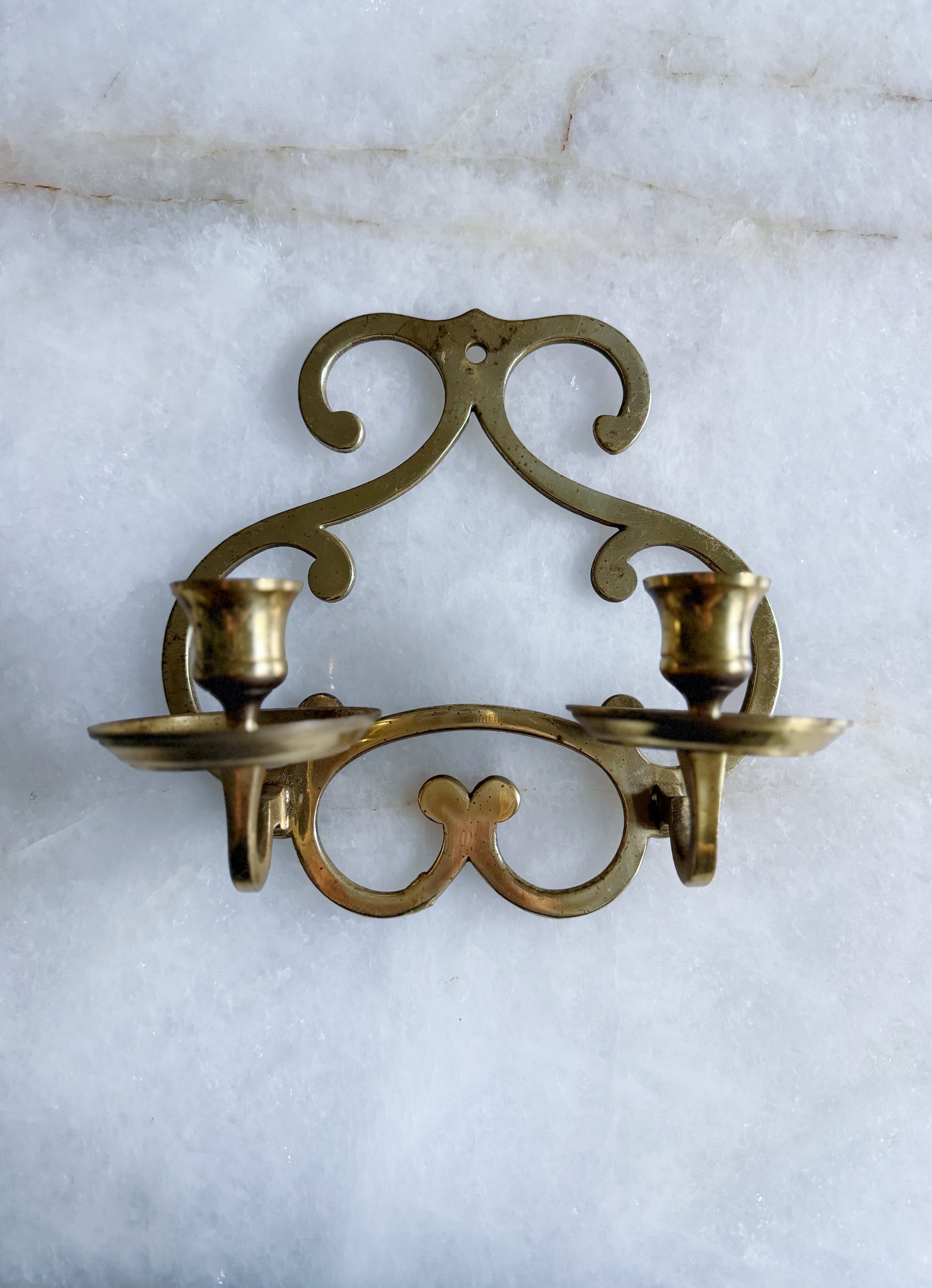 Vintage Brass Double Candle Sconce