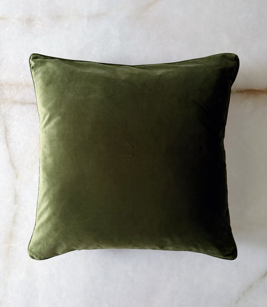 Emerald Green Velvet Throw Pillow with Down Insert | 20x20 Accent Pillow
