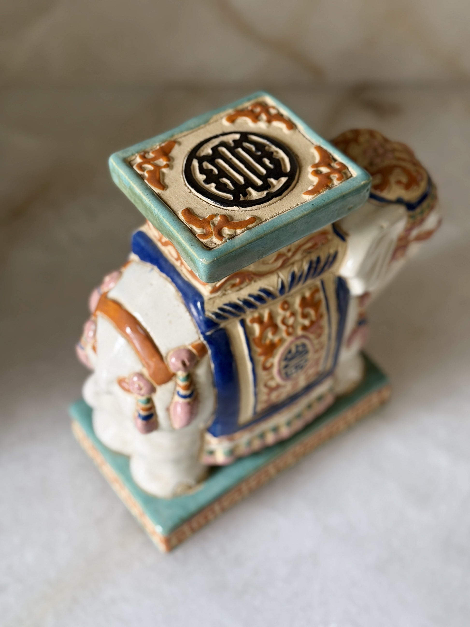 Vintage Ivory Elephant Plant Stand