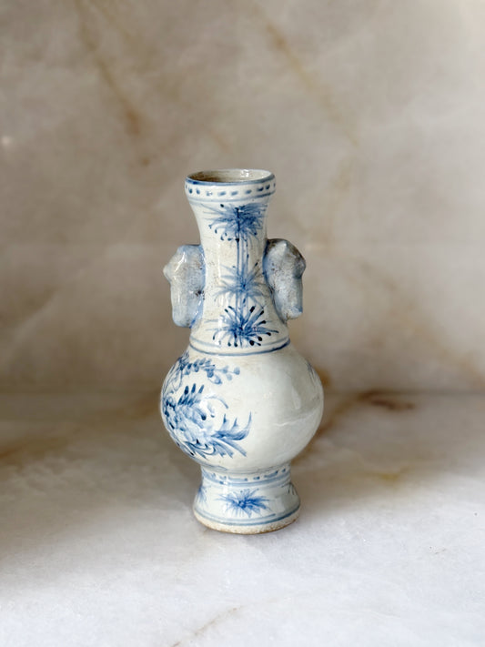 Hand Painted Blue & White Bud Vase