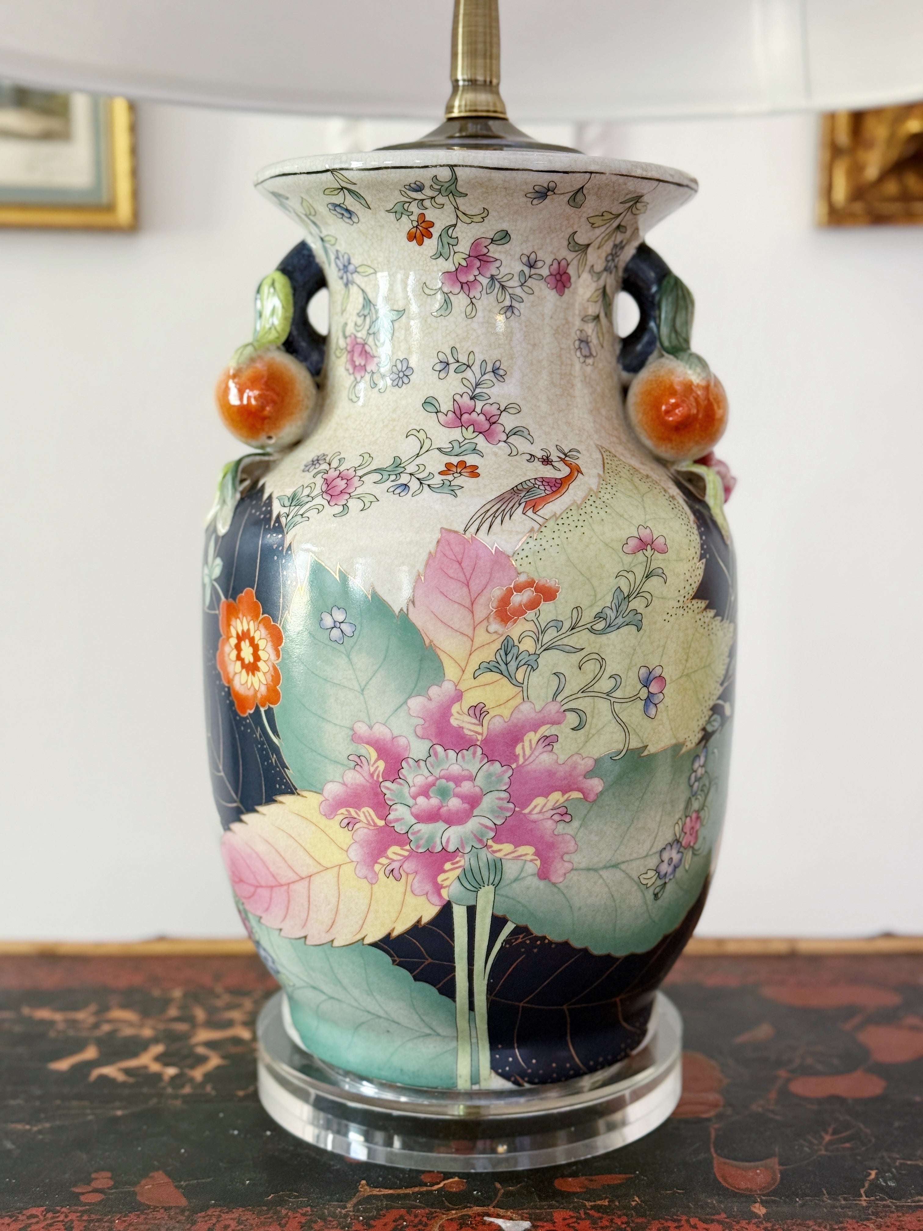 Large Tobacco Leaf Porcelain Table Lamp | House of Modern Vintage