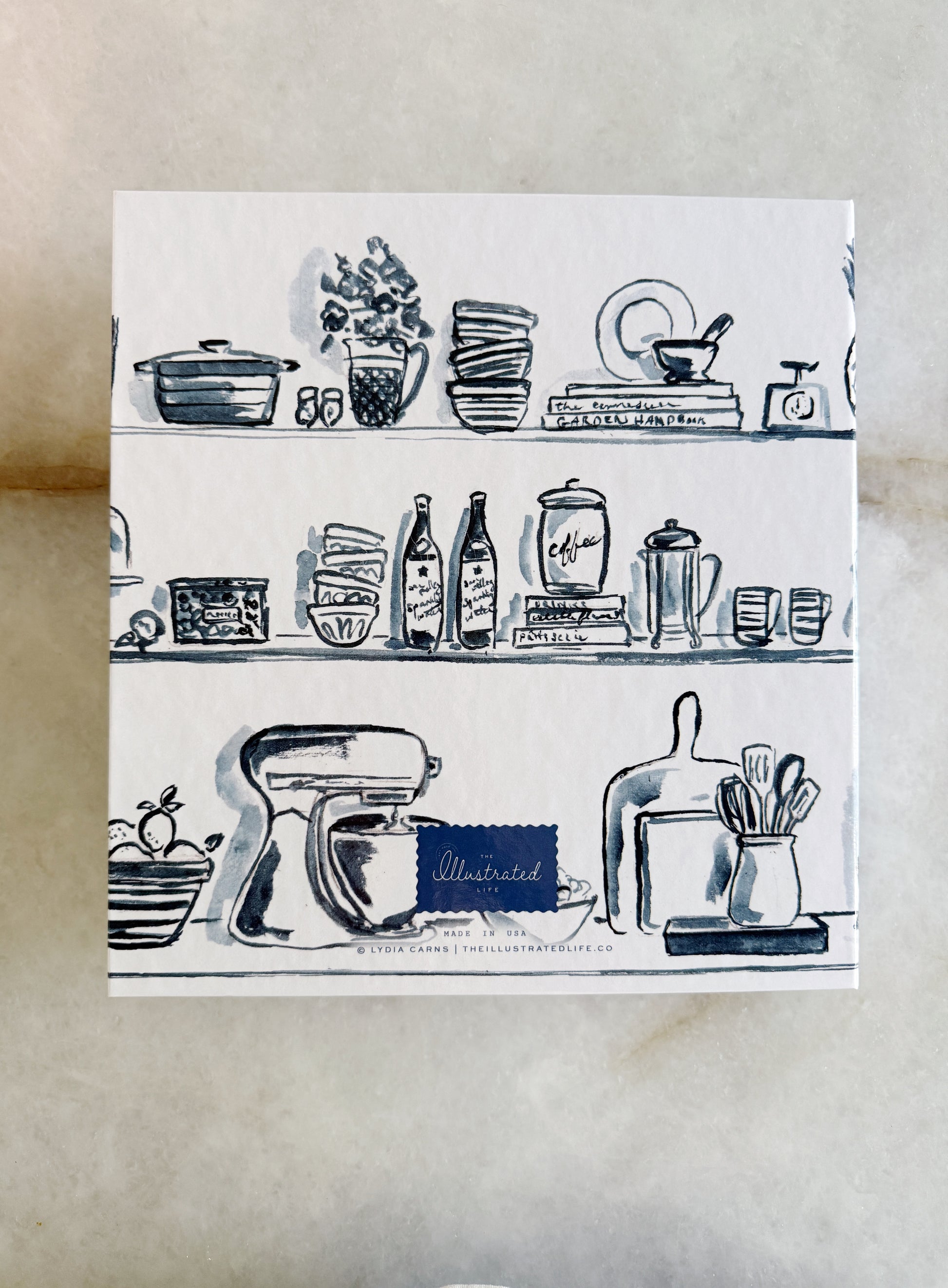 Navy & White Illustrated Recipe Binder