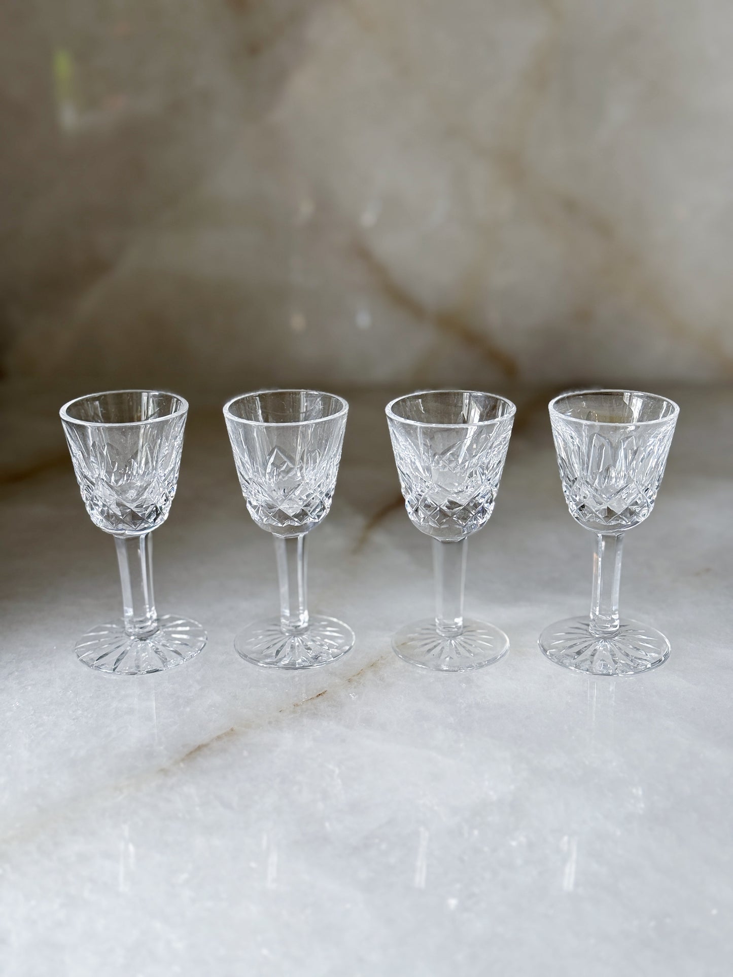 Vintage Waterford Lismore Crystal Cordial Glasses – Set of 4
