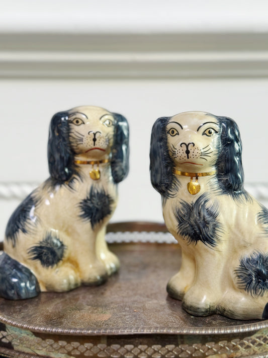 Set of Charcoal Gray Staffordshire Dogs