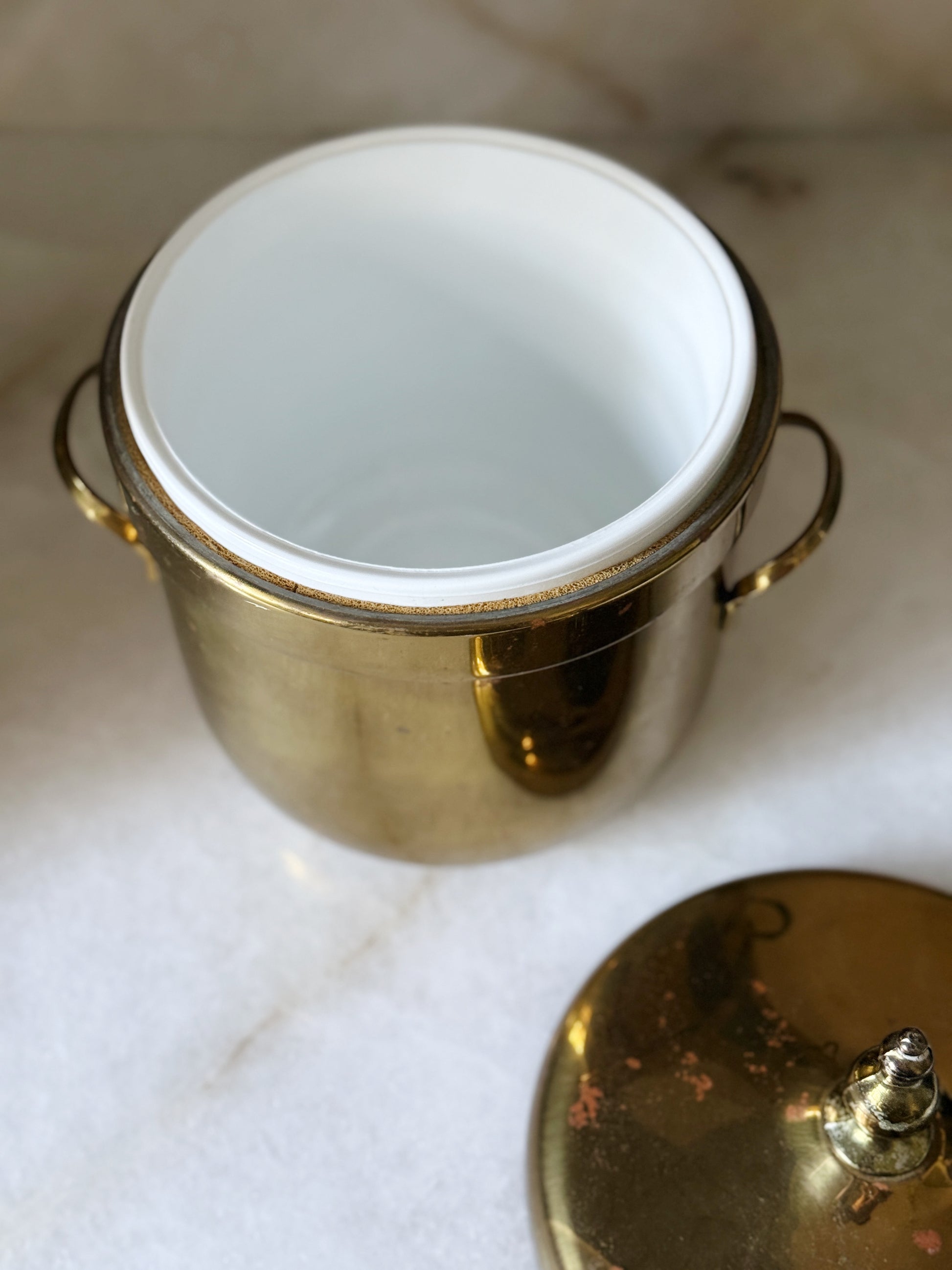Vintage Brass Insulated Ice Bucket