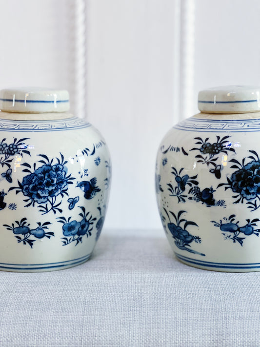 Blue & White Floral Tea Jar