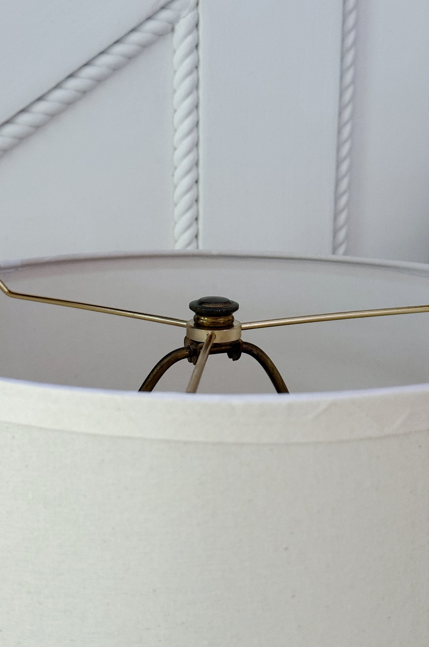 Vintage Stiffel Brass Table Lamps with Ivory Shades
