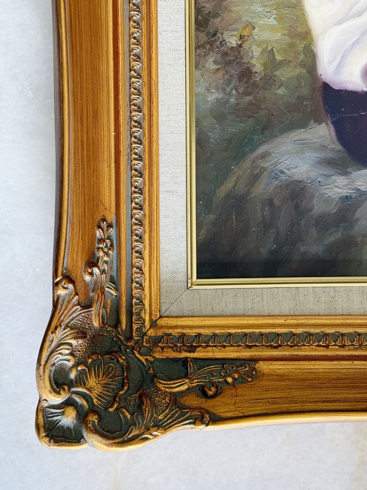 Large Framed Oil Portrait After William-Adolphe Bouguereau’s Psyché