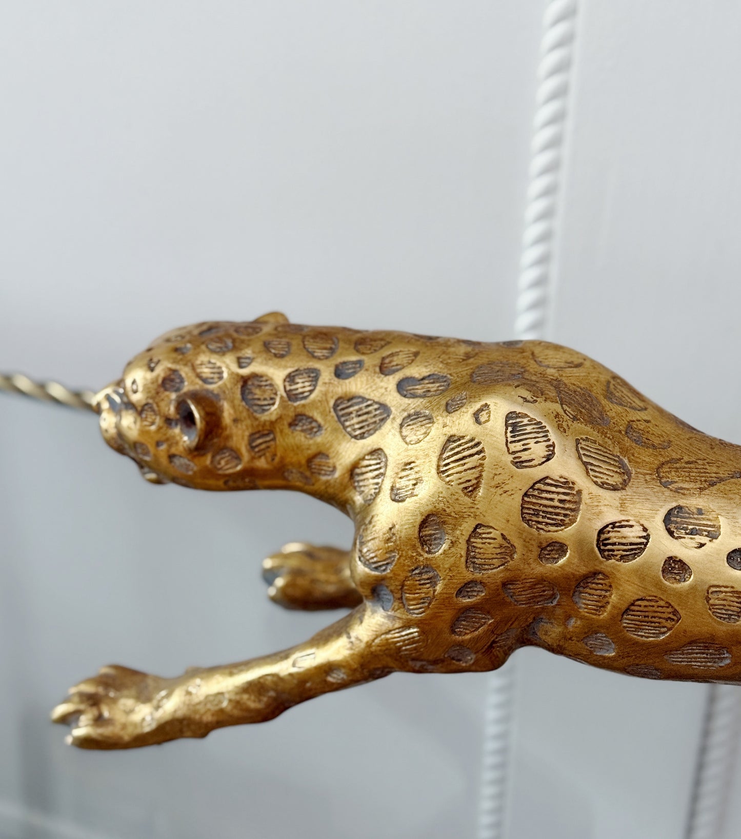Gold Detailed Leopard Sculpture