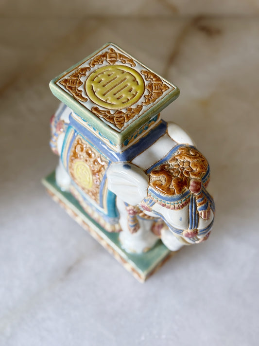 Vintage Ivory Elephant Plant Stand