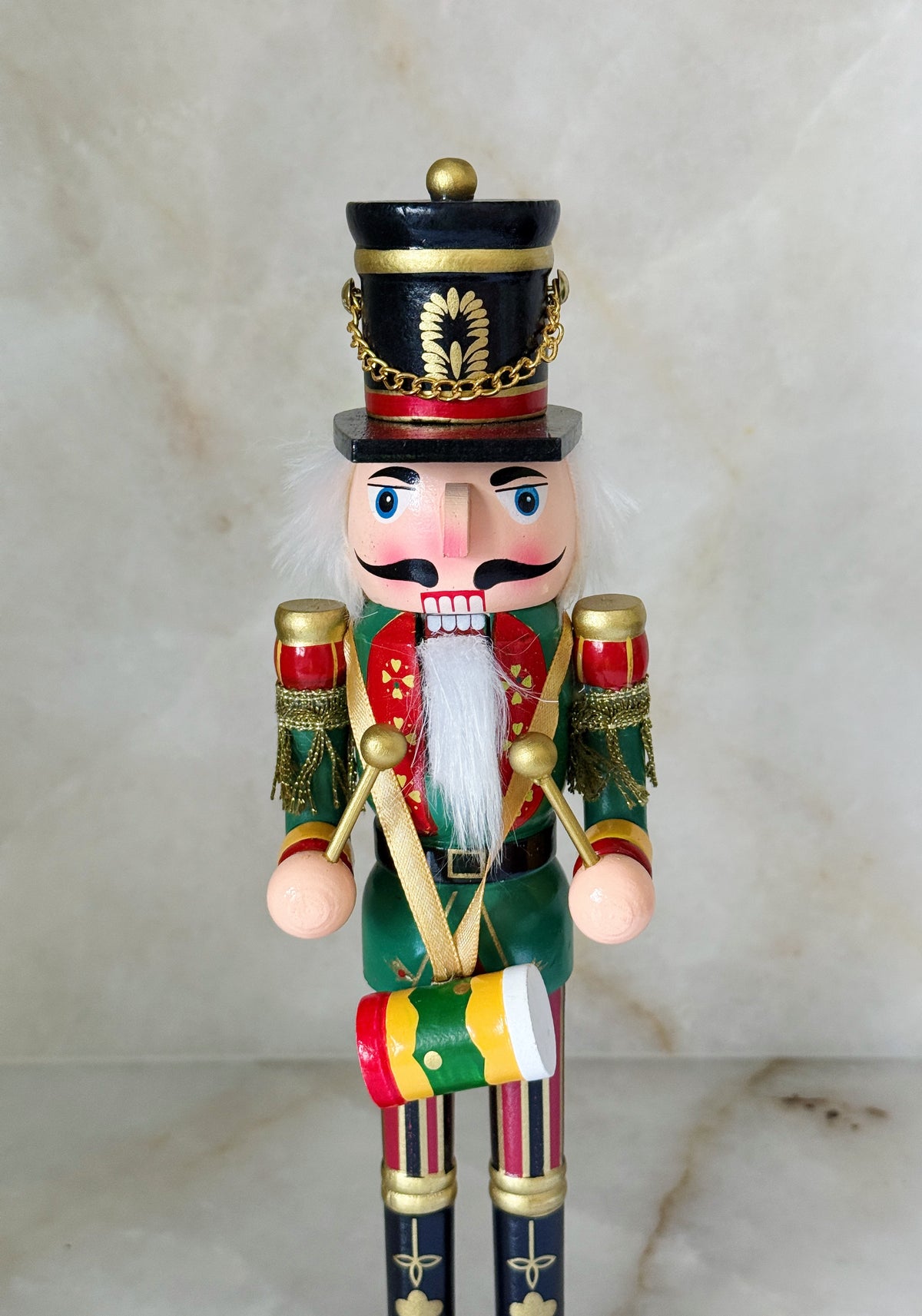 Painted Wooden Drummer Nutcracker