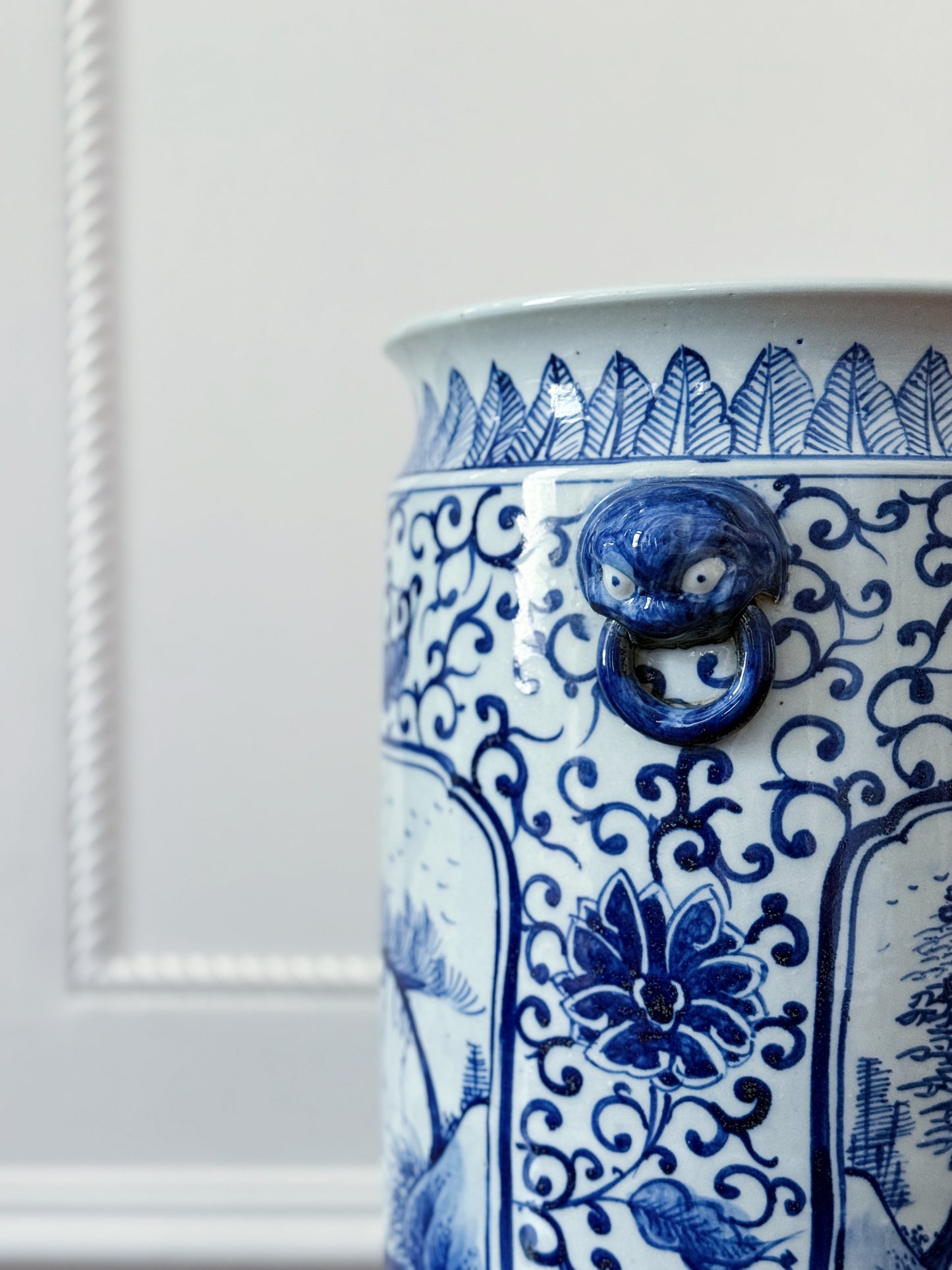 Blue & White Landscape Porcelain Umbrella Stand