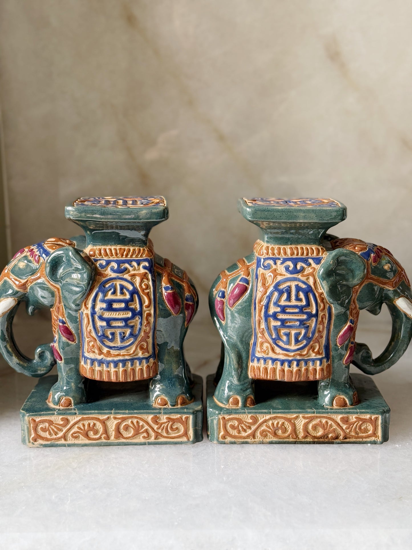 Pair of Vintage Elephant Plant Stands