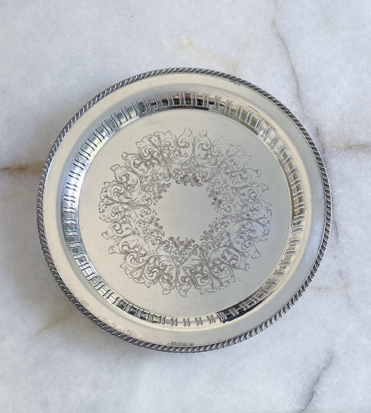 Vintage Silver Plate Reticulated Serving Tray – 16.75”