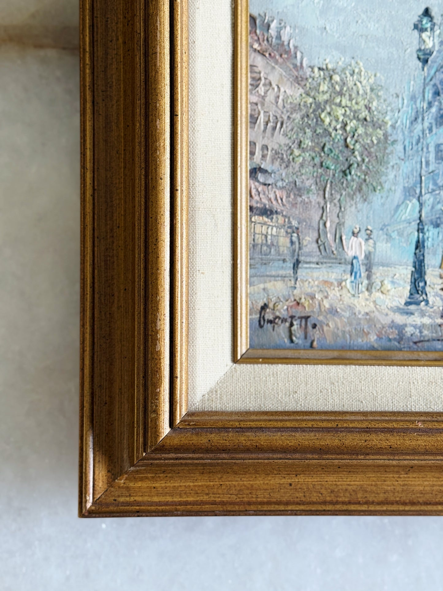 Vintage Oil Painting – European City Scene