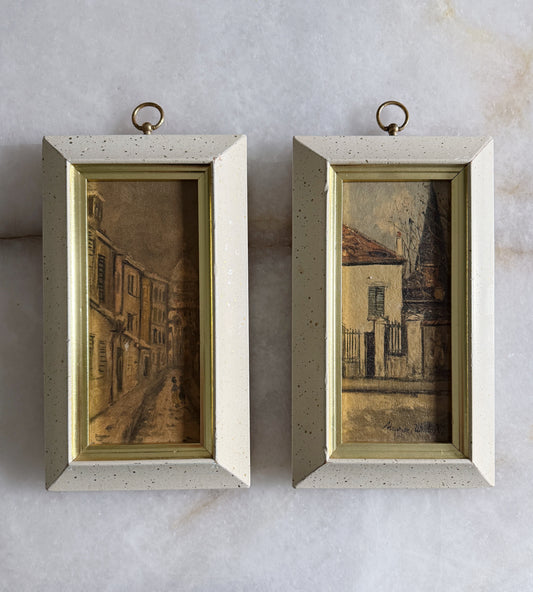 Pair of Vintage Framed European Street Scene Prints
