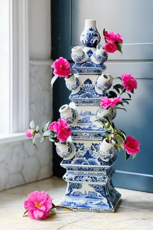 Blue and White Porcelain Tulipiere Vase