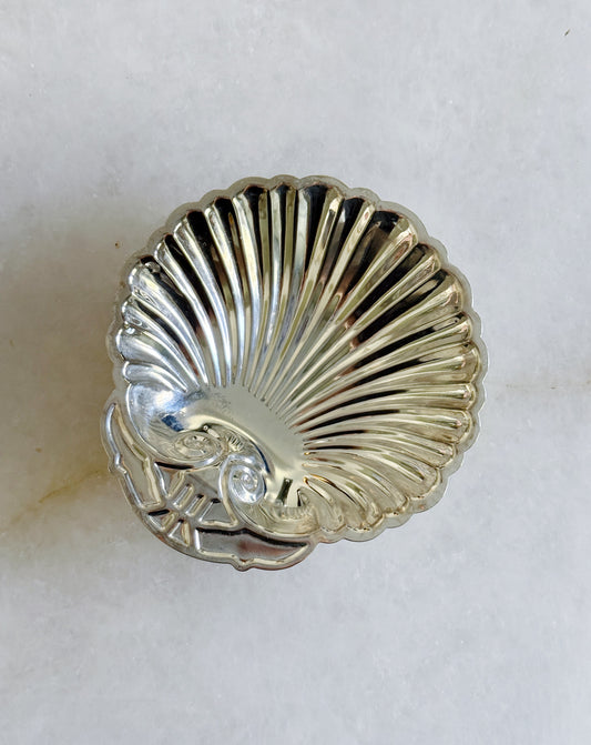 Vintage silver shell dish