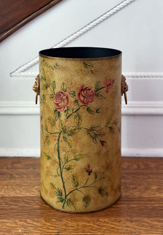 Hand Painted Tole Umbrella Stand 