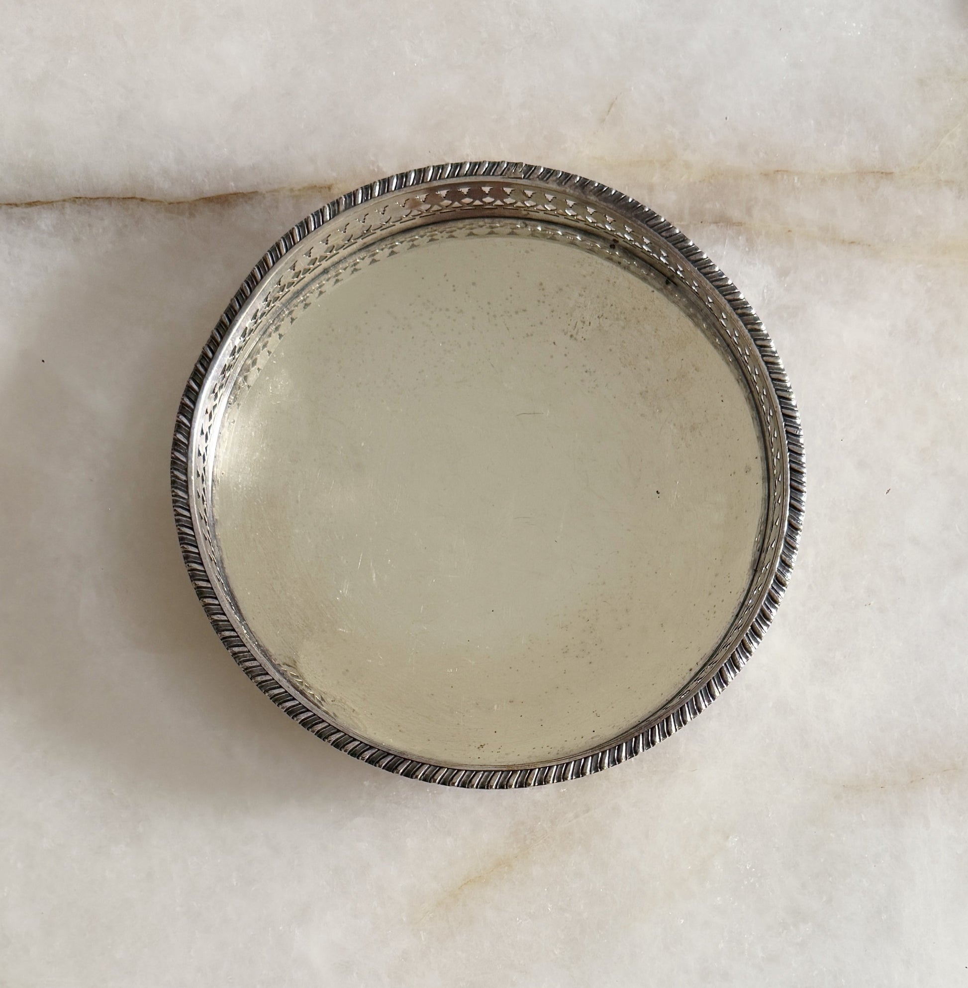 Vintage Silverplate Reticulated Edge Serving Tray
