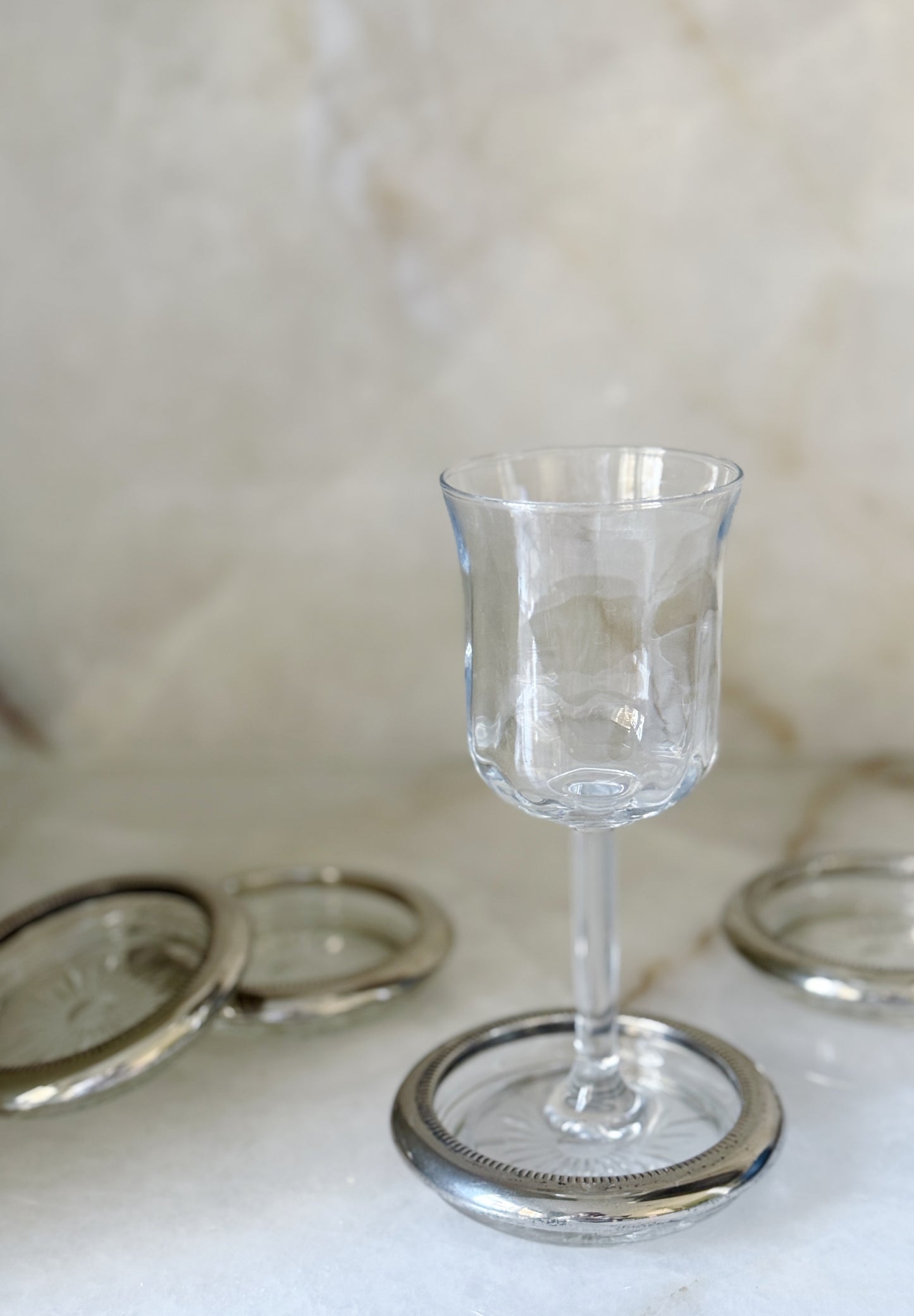 Vintage Silver & Glass Coasters