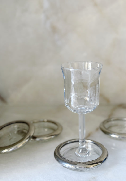 Vintage Silver & Glass Coasters
