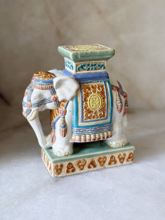 Vintage Ivory Elephant Plant Stand