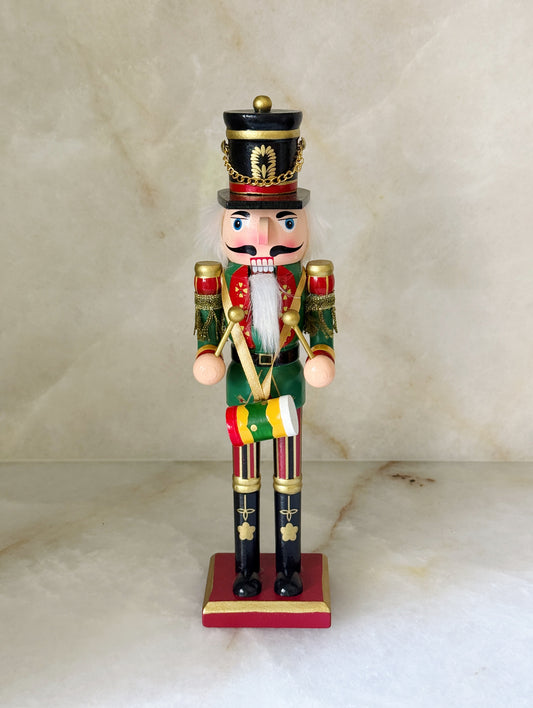 Painted Wooden Drummer Nutcracker