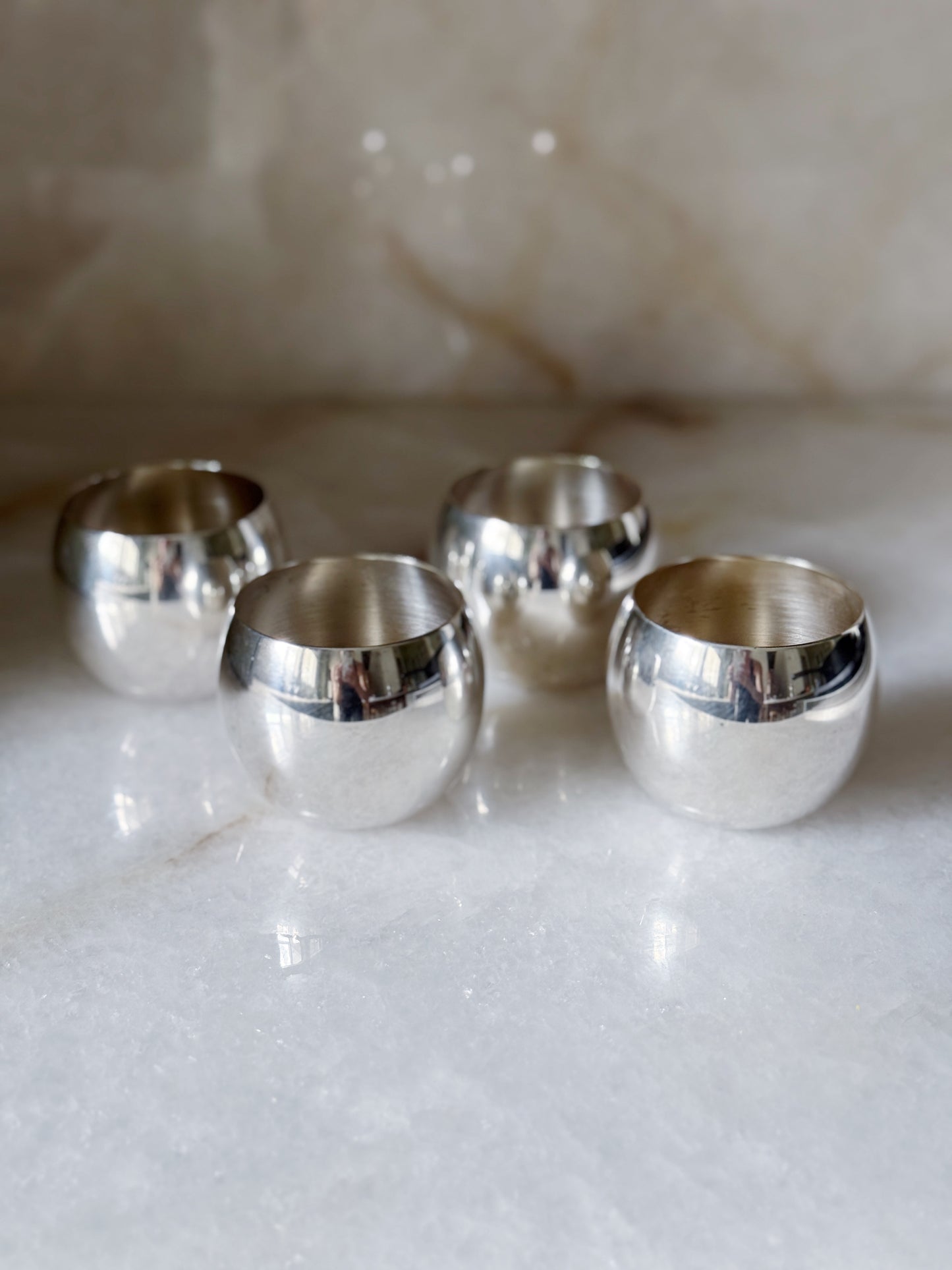 Set of Vintage Silver Jefferson Cups