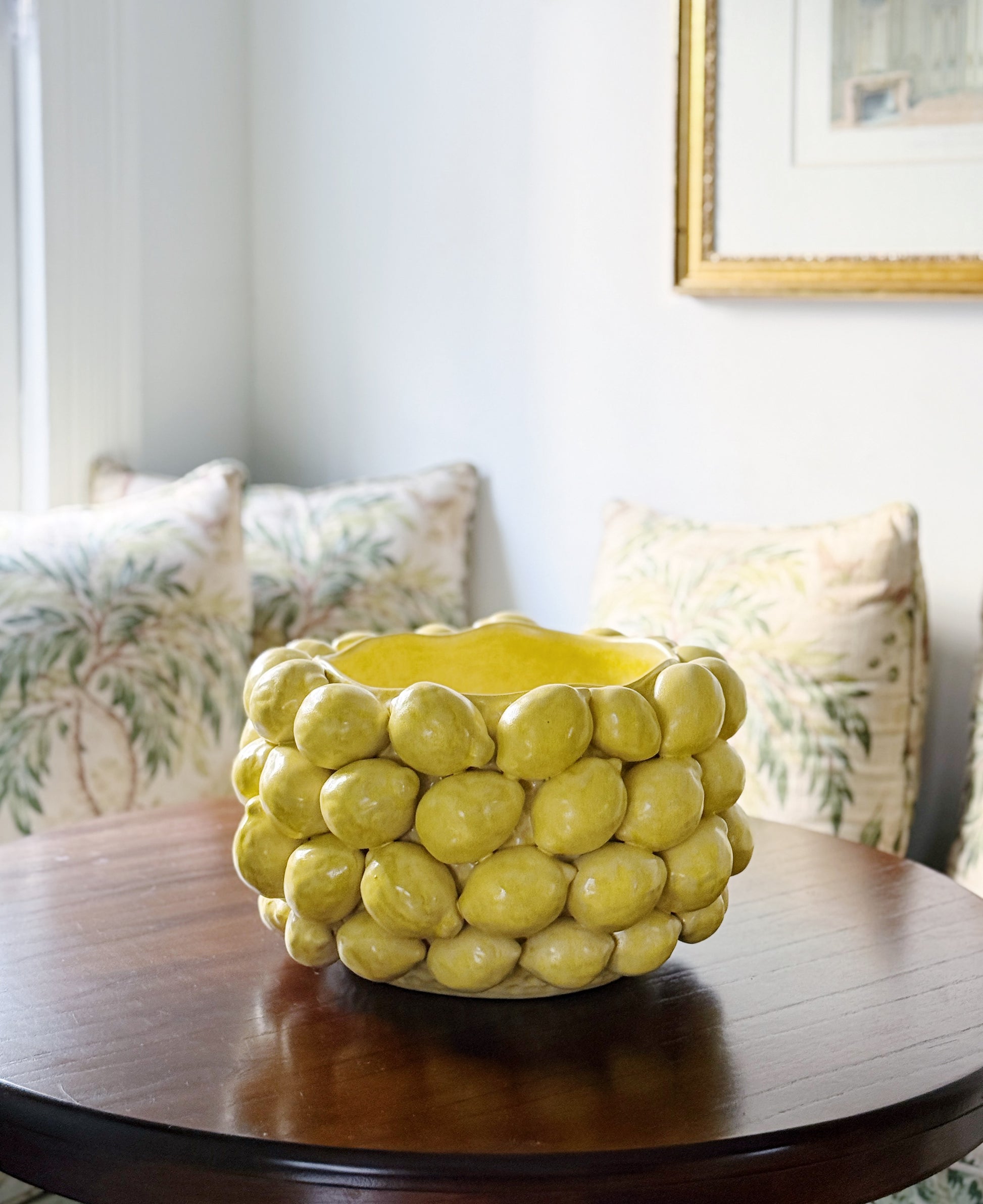 Hand-Made Lemon Planter Covered in lemons