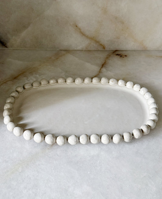 Handmade Stoneware Bubble Edge Serving Platter