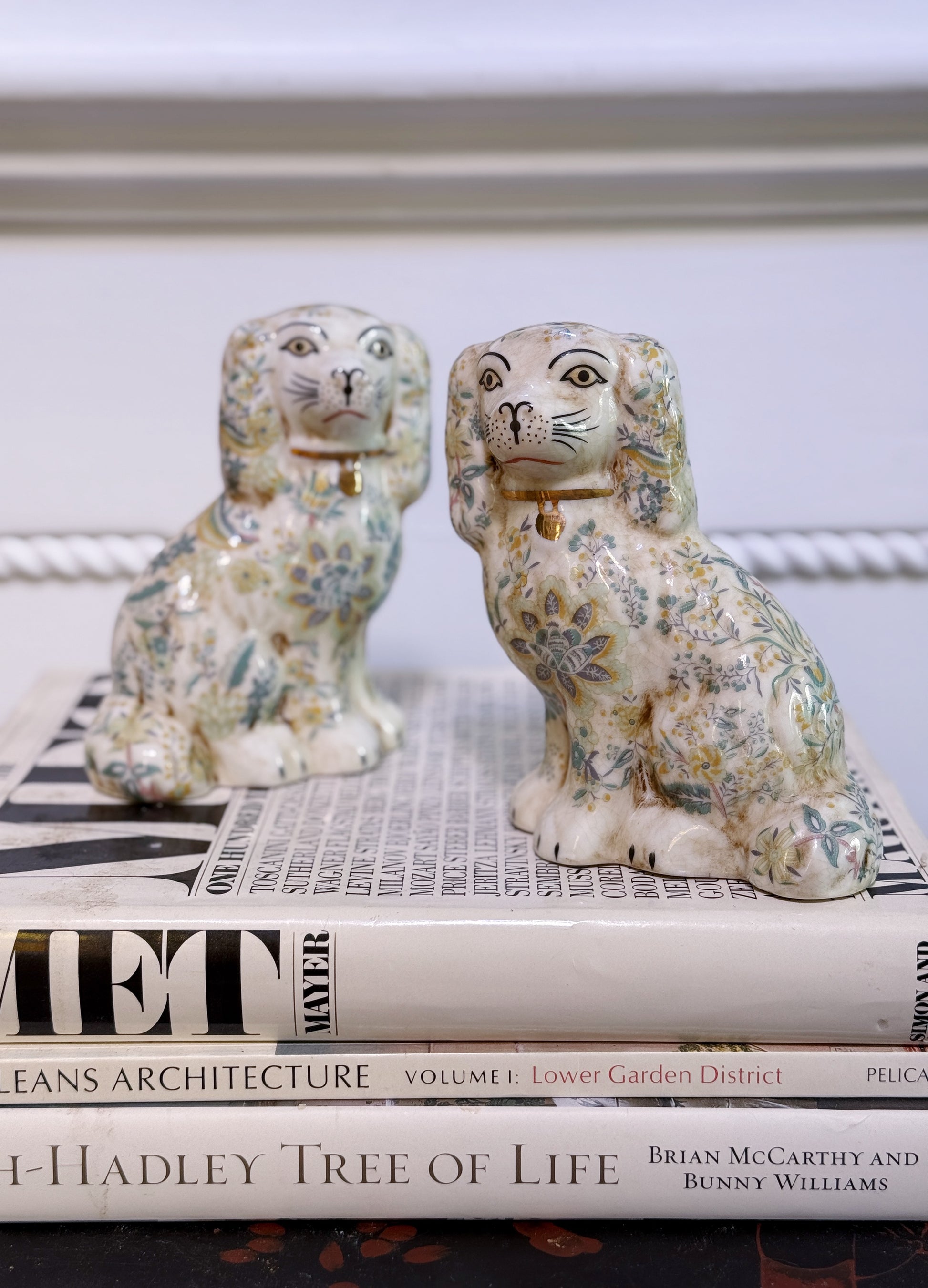 Set of Staffordshire Dogs - Floral Pattern