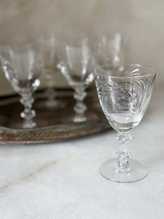 Set of Vintage Crystal Small Cocktail Glasses