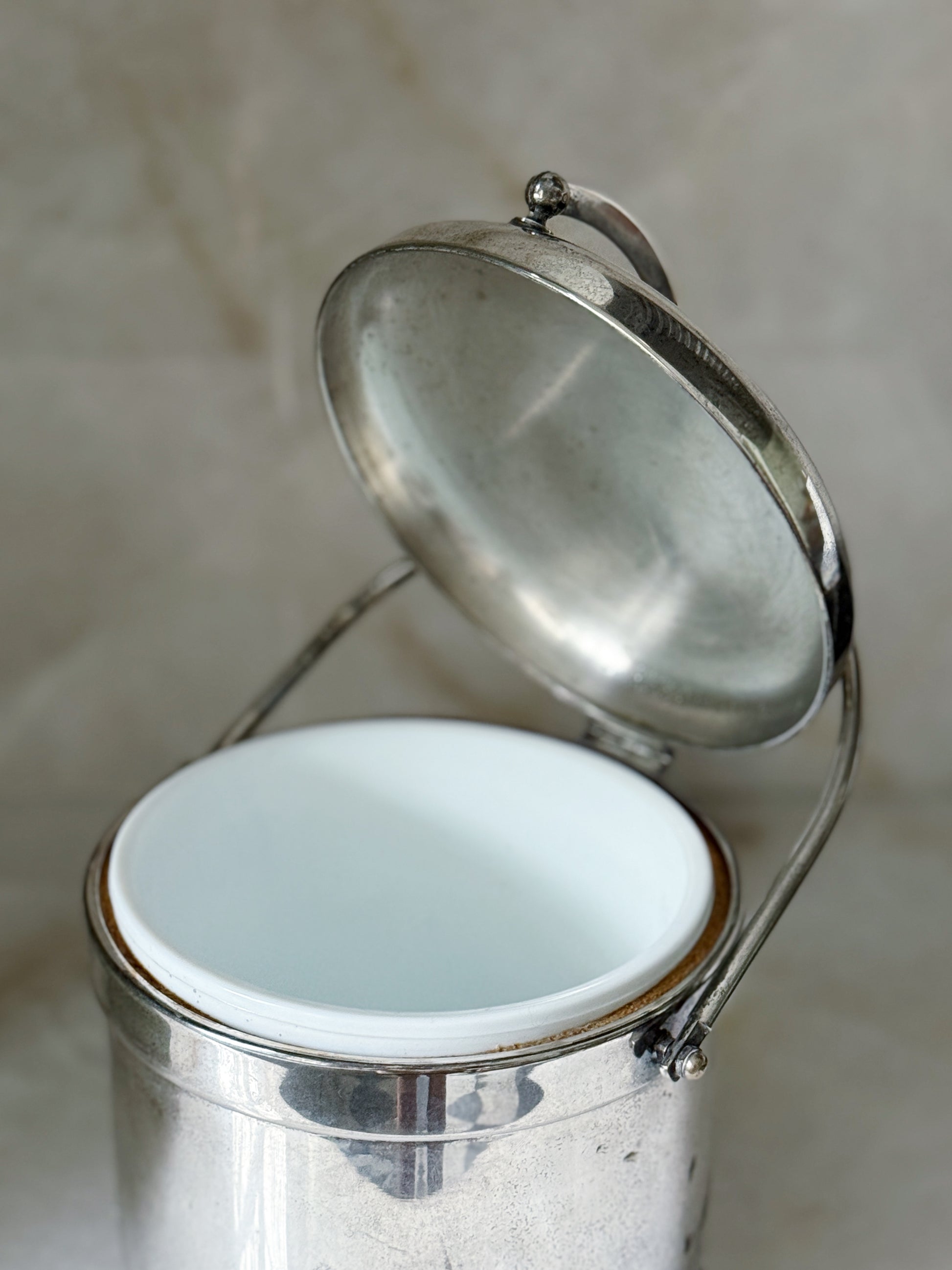 Vintage Silver Ice Bucket with Handle