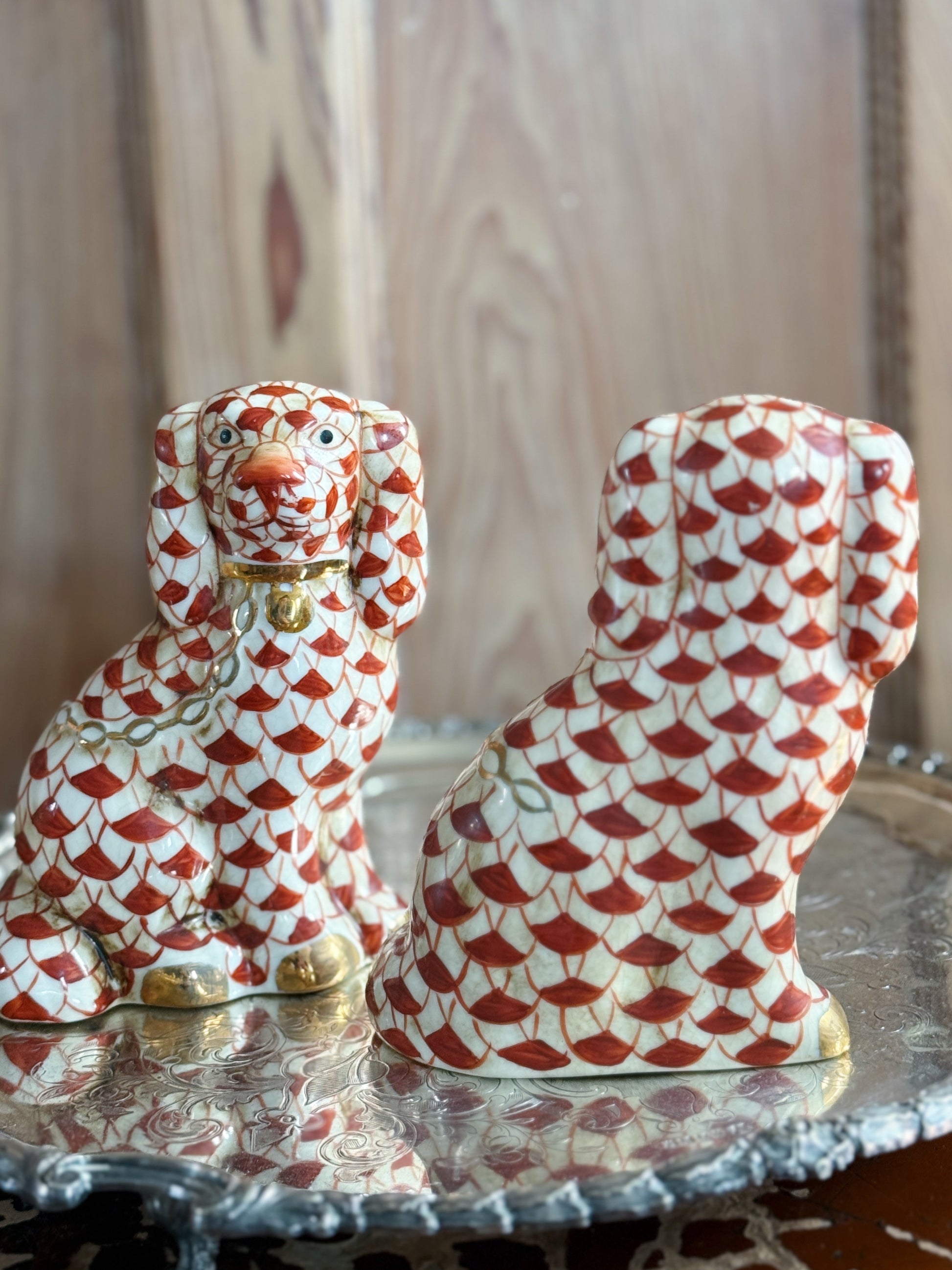 Red & White Staffordshire Dogs