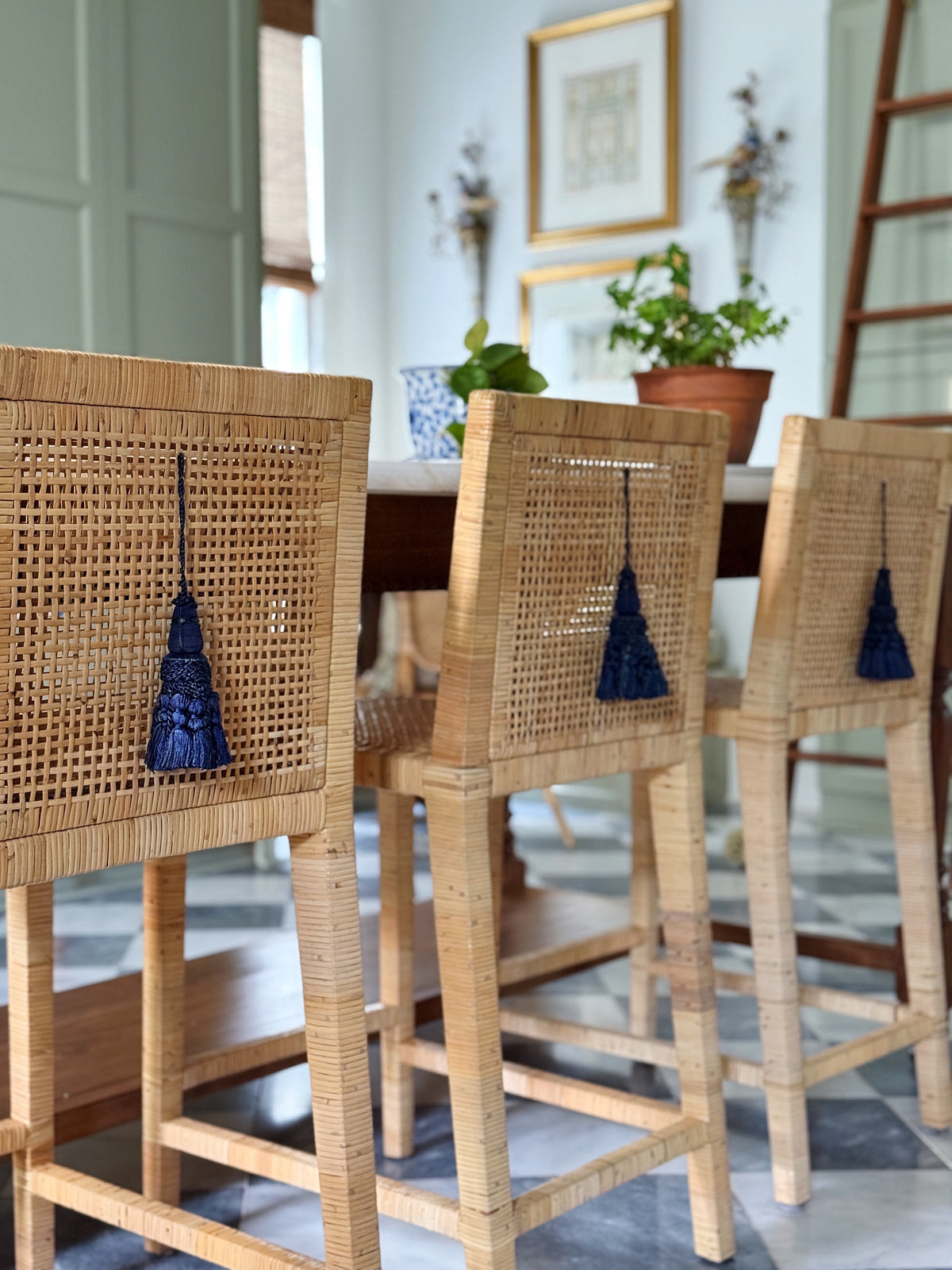 Navy & Sage Decorative Tassel