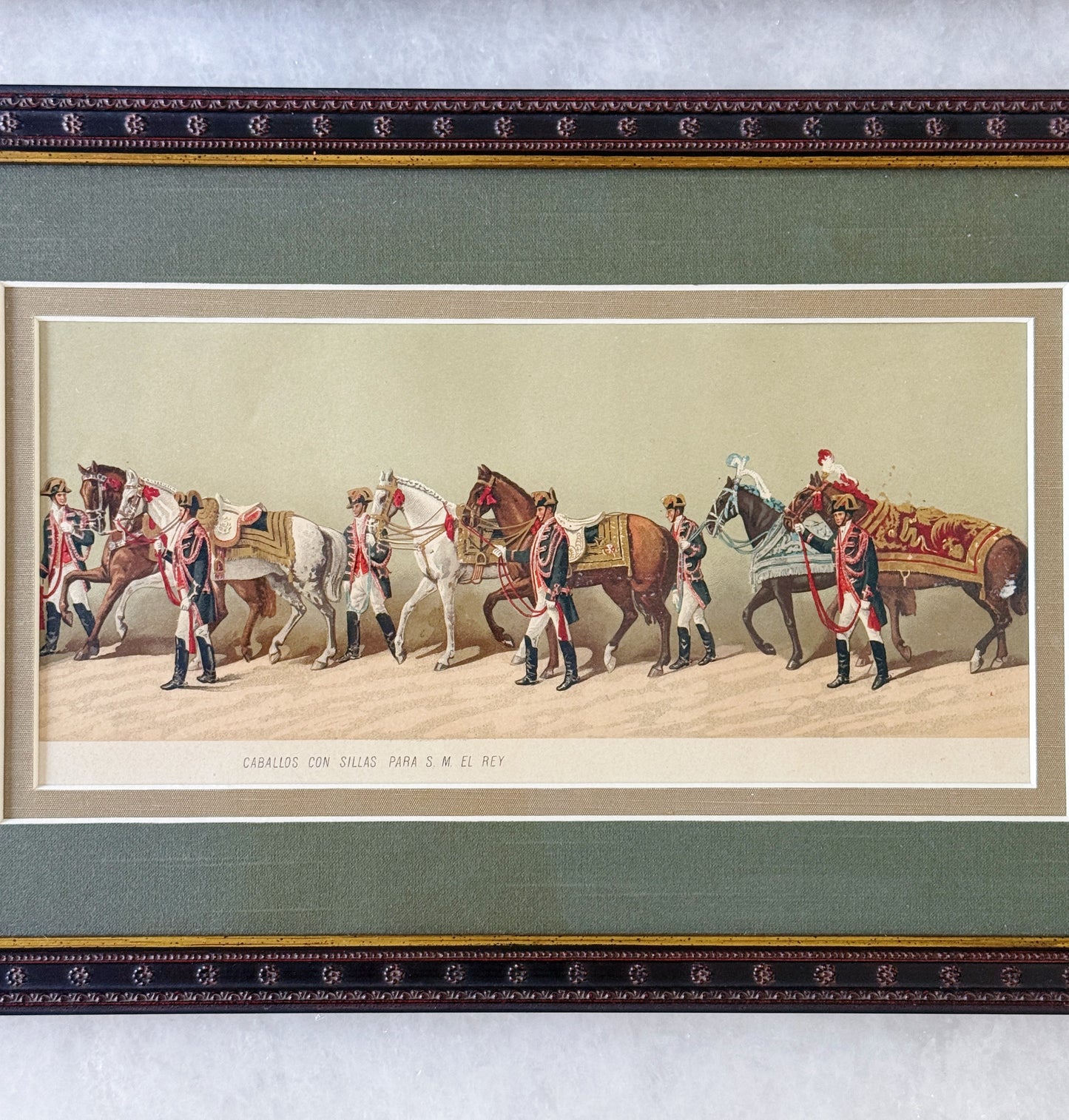 Vintage Framed Spanish Equestrian Prints, Set of 2