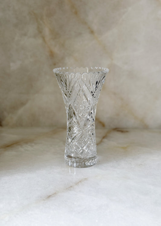 American brilliant cut glass vase
