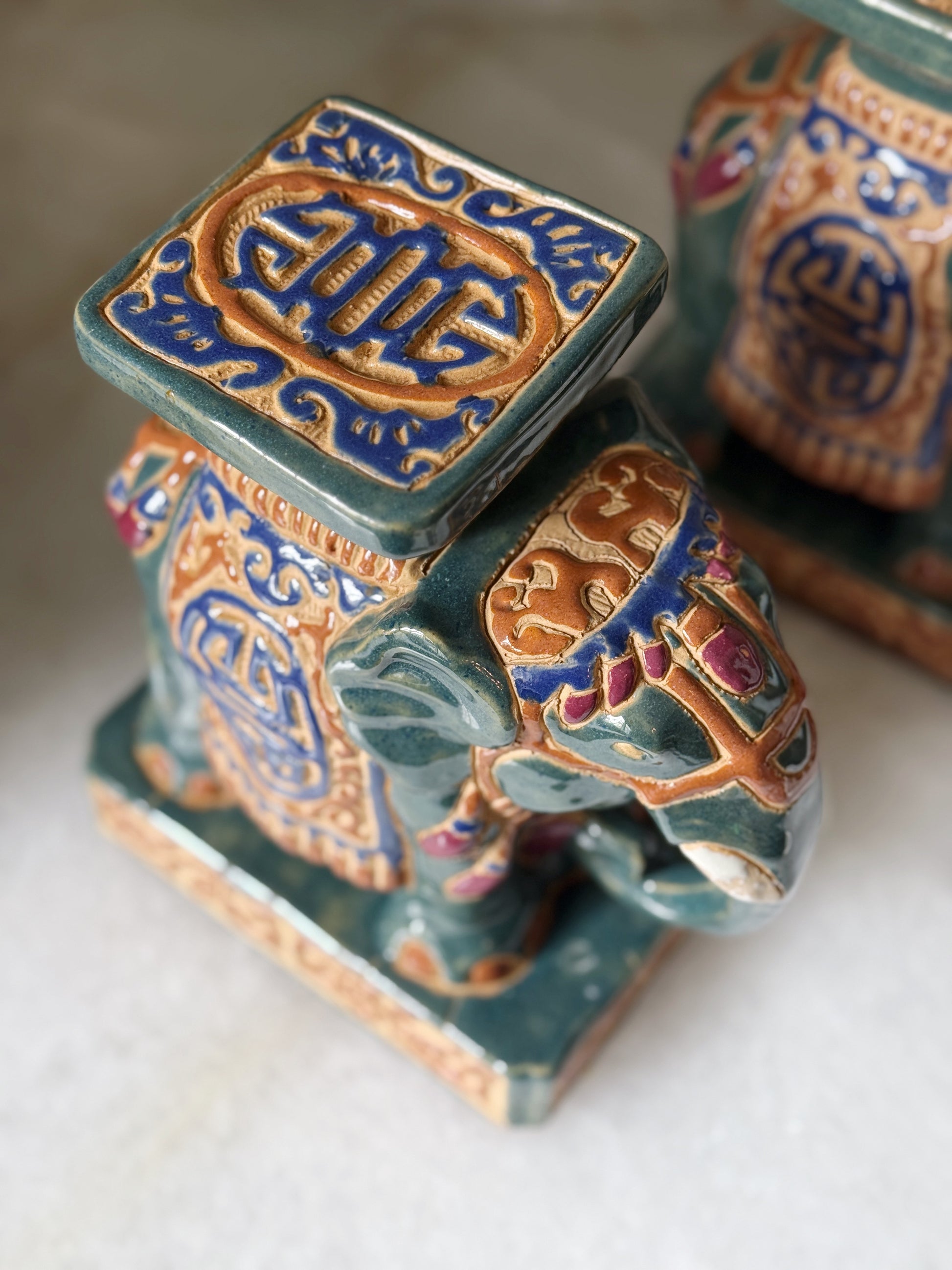 Pair of Vintage Elephant Plant Stands